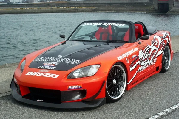 CHARGE SPEED 2000-2009 HONDA S2000 AP-1/2 CARBON FRONT LIP FOR WIDE BODY SUPER GT FRONT BUMPER