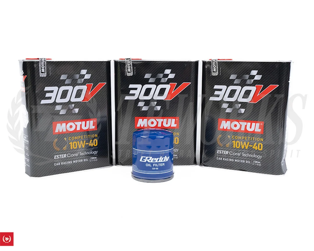 Motul 300V Racing Oil + Greddy Oil Filter Package - RZ34