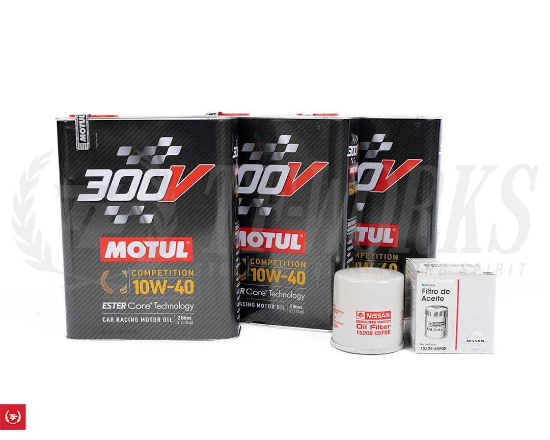 Motul 300V Racing Oil + Nissan OEM Oil Filter Package - RZ34
