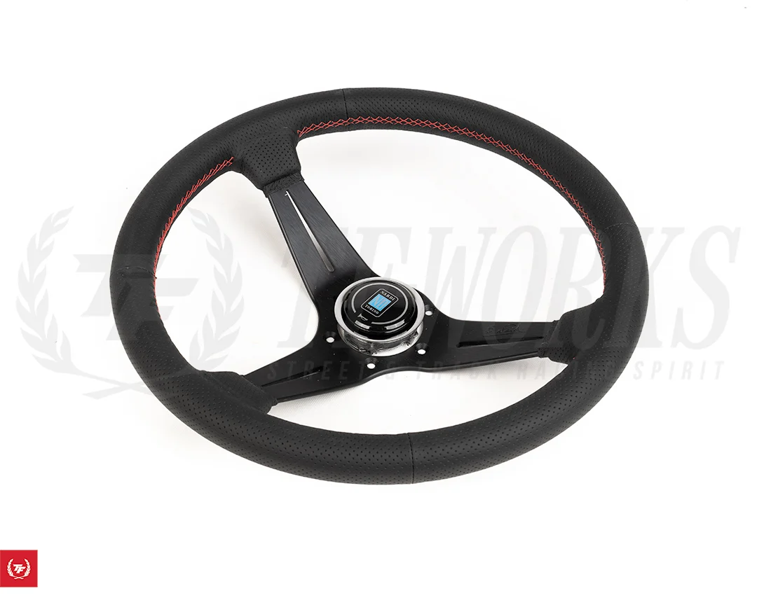 Nardi Sport Rally Deep Corn Perforated Leather / Black Spoke 350mm Steering Wheel