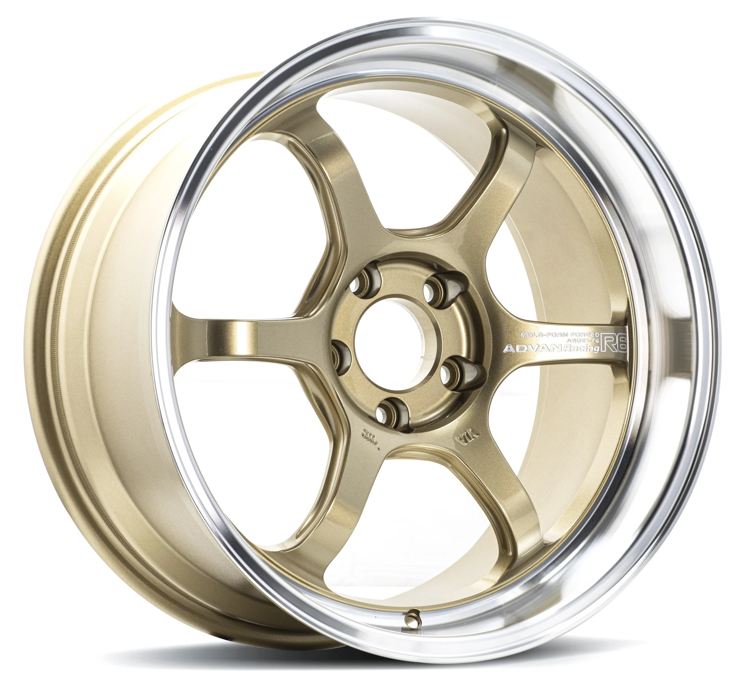 R6 18X10.5 +15 5-114.3 MACHINING & RACING BRASS GOLD
