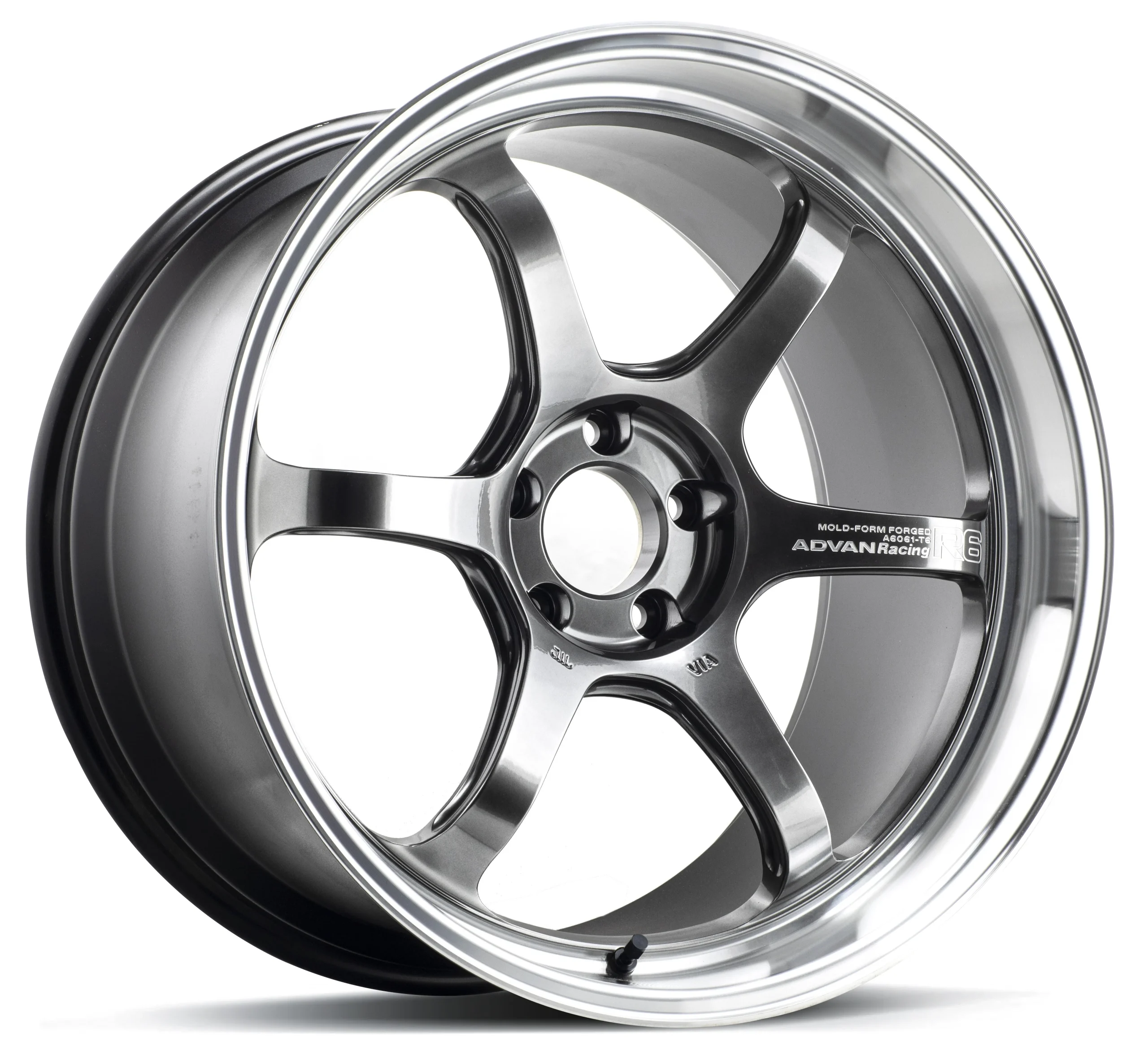 R6 18X8.0 +45 5-114.3 MACHINING & HYPER PLATINUM BLACK