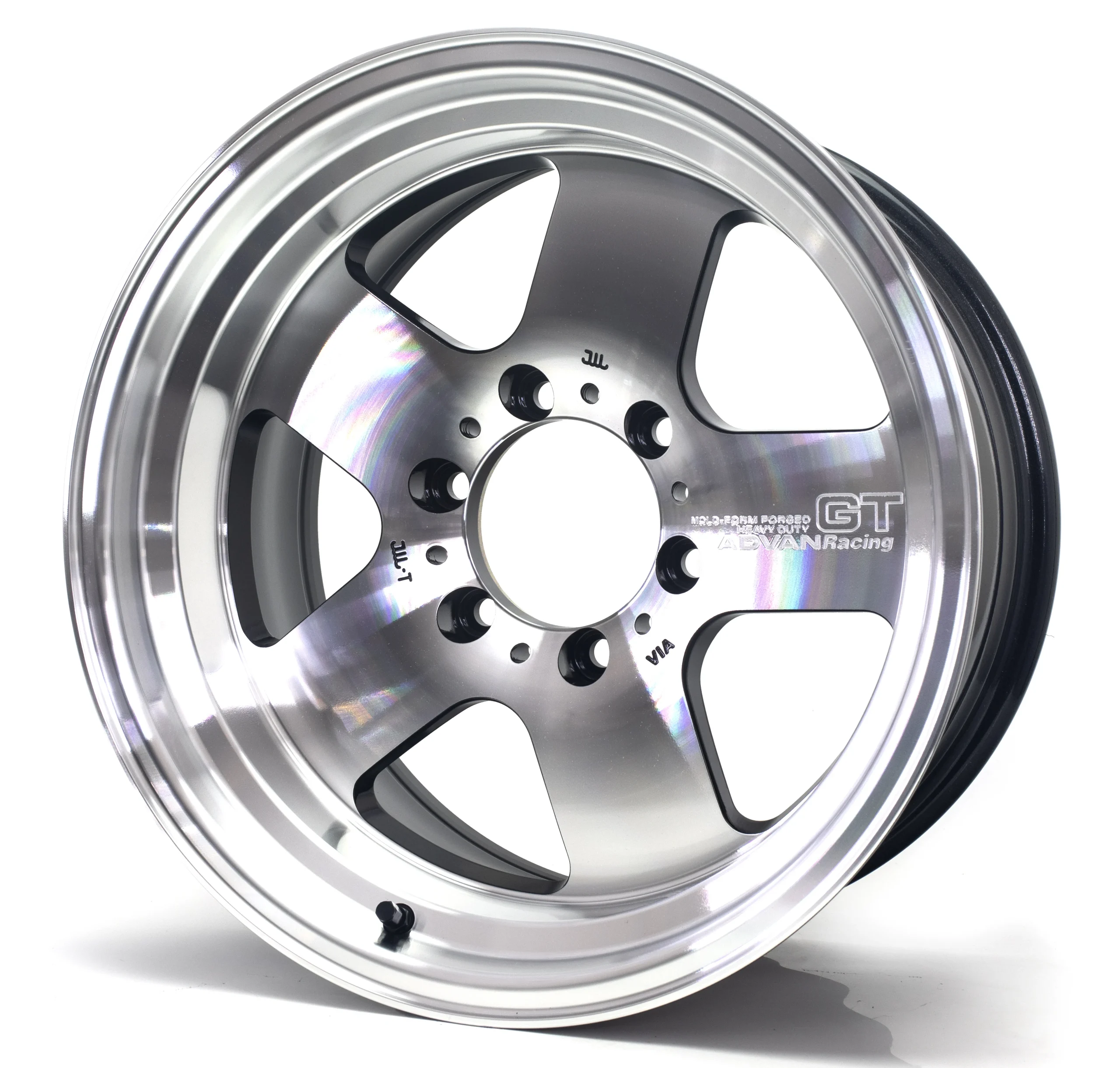 GT HEAVY DUTY 17X8.5 -10 6-139.7 MACHINING & DIAMOND CUT