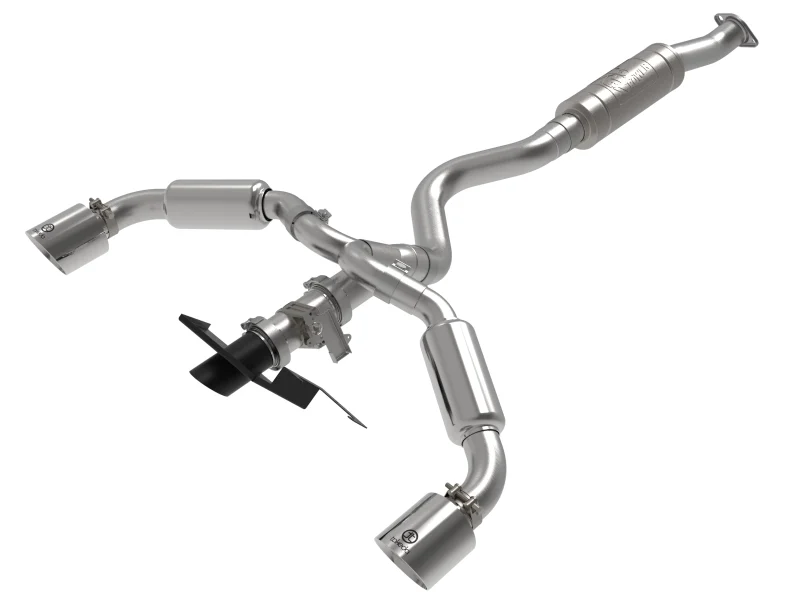 aFe 23-24 Toyota GR Corolla L3 1.6L (t) Gemini XV 3in to 2-1/2in Cat Back Exhaust w/ Polished Tips afe49-36067-P