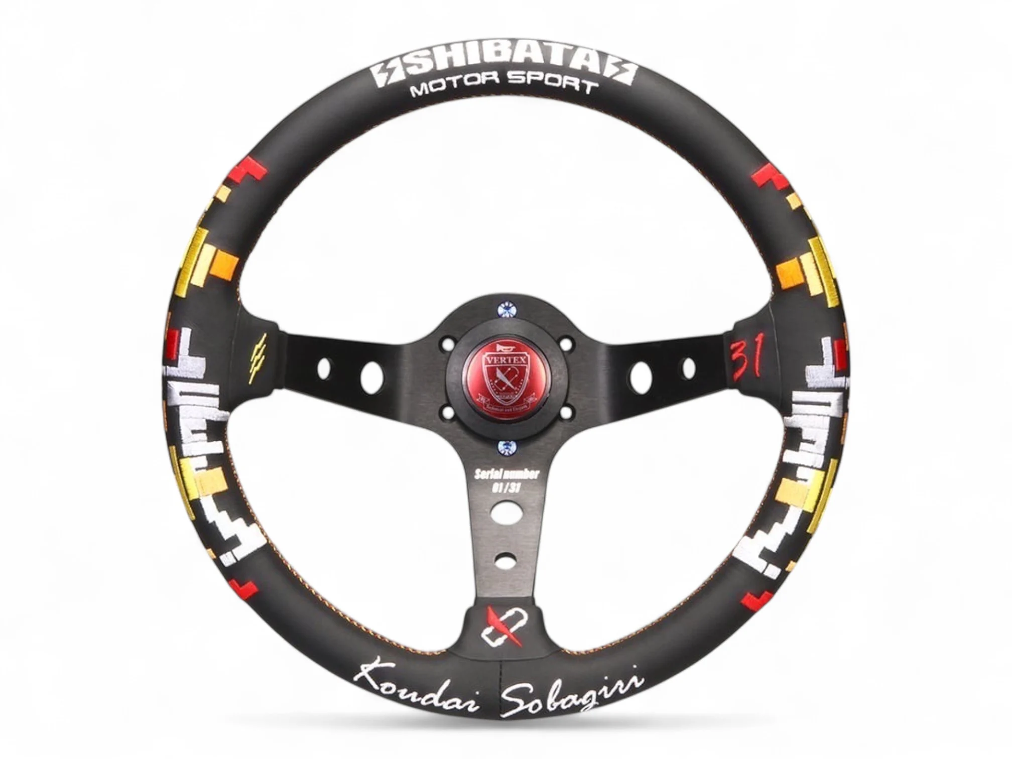 Vertex x Shibata Motorsport Collaboration Steering Wheel 330mm Deep Dish – Leather