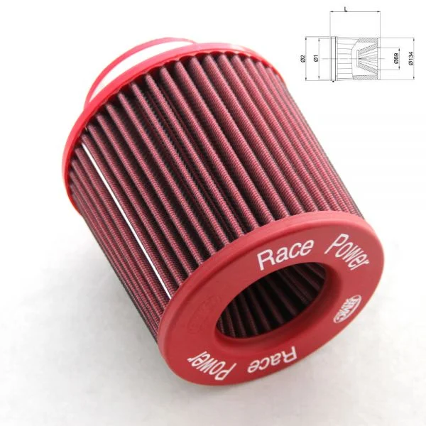 BMC Twin Air Conical Filter with Metal Top: 5.9" inlet