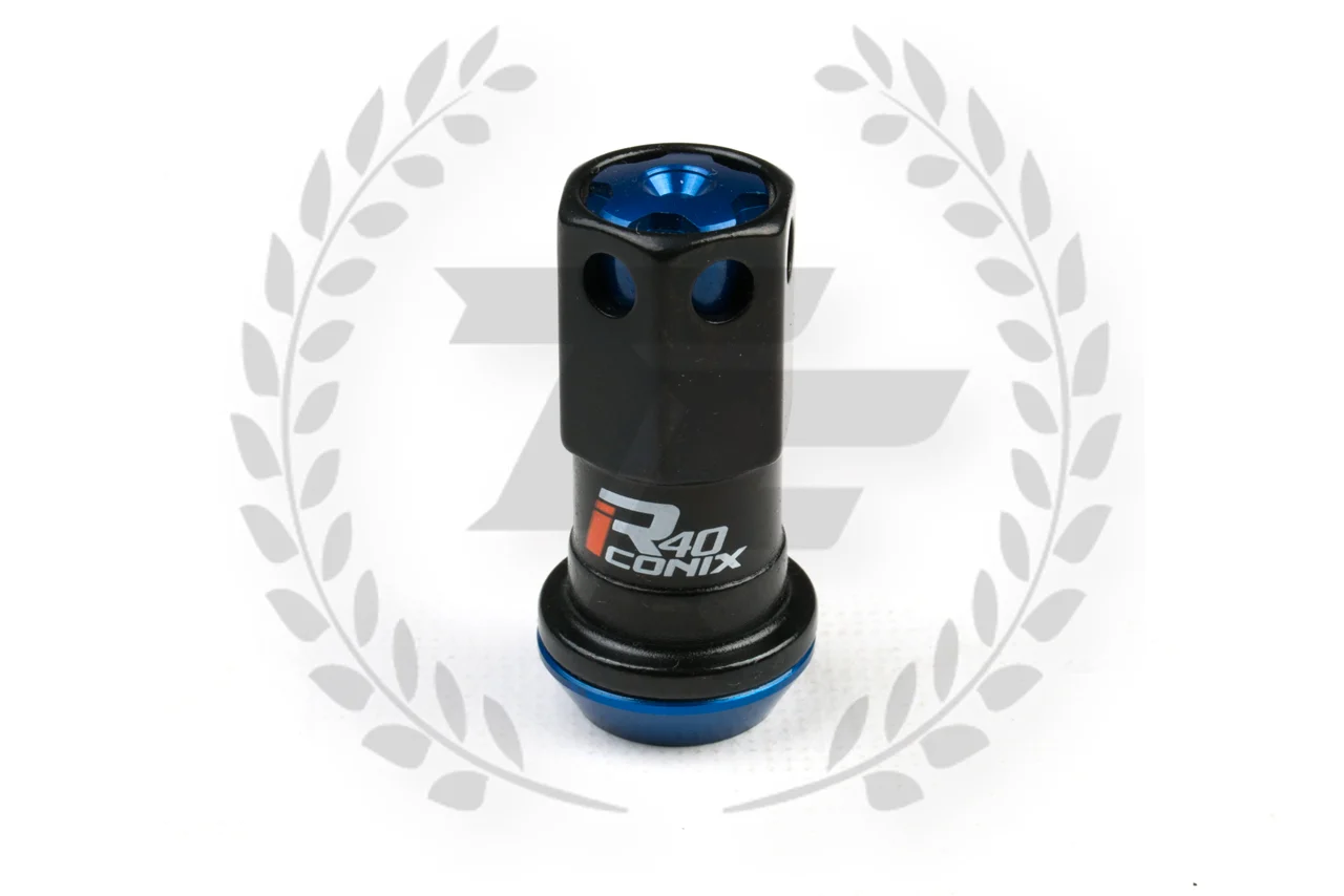 KICS Project R40 Iconix Lug Nuts - Black & Gold - Aluminum Cap