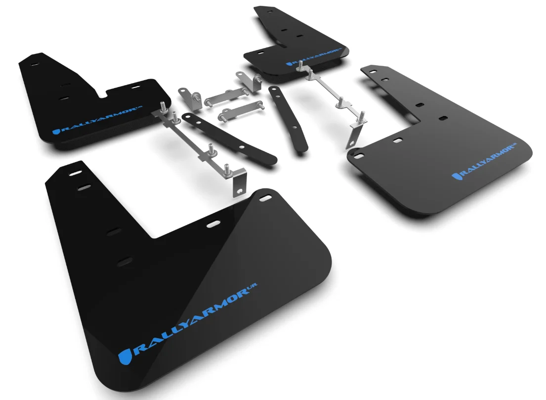Rally Armor 23-24 Toyota GR Corolla Black Mud Flap w/ Light Blue Logo