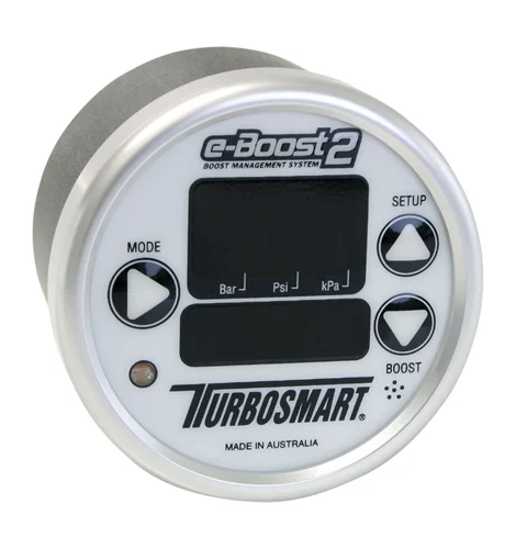 Turbosmart e-Boost2 Electronic Boost Controller, 60mm White Face, Silver Bezel