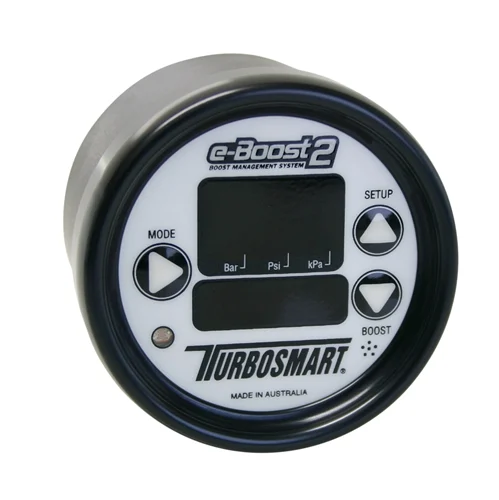 Turbosmart e-Boost2 Electronic Boost Controller, 66mm White Face, Black Bezel
