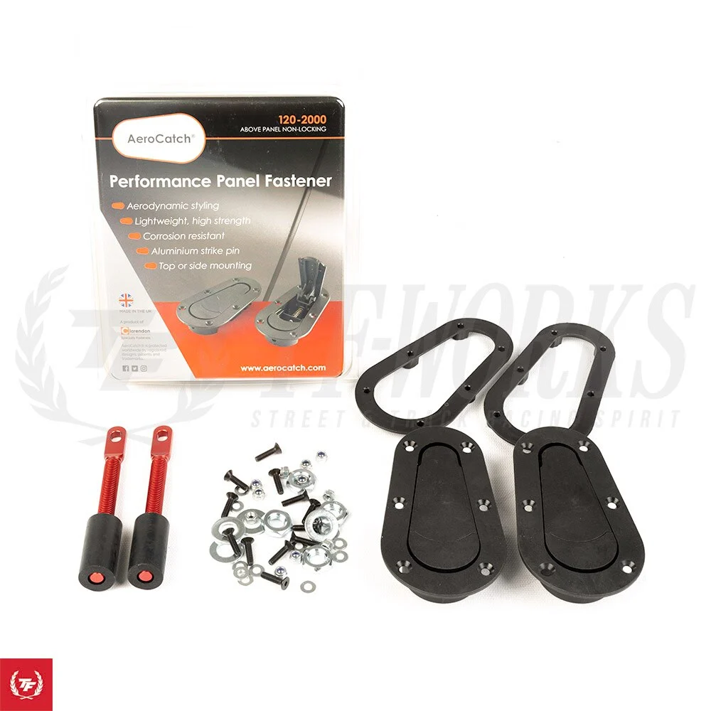 Aerocatch Plus Flush Above Panel Non-Locking Hood Latch Pins - Black