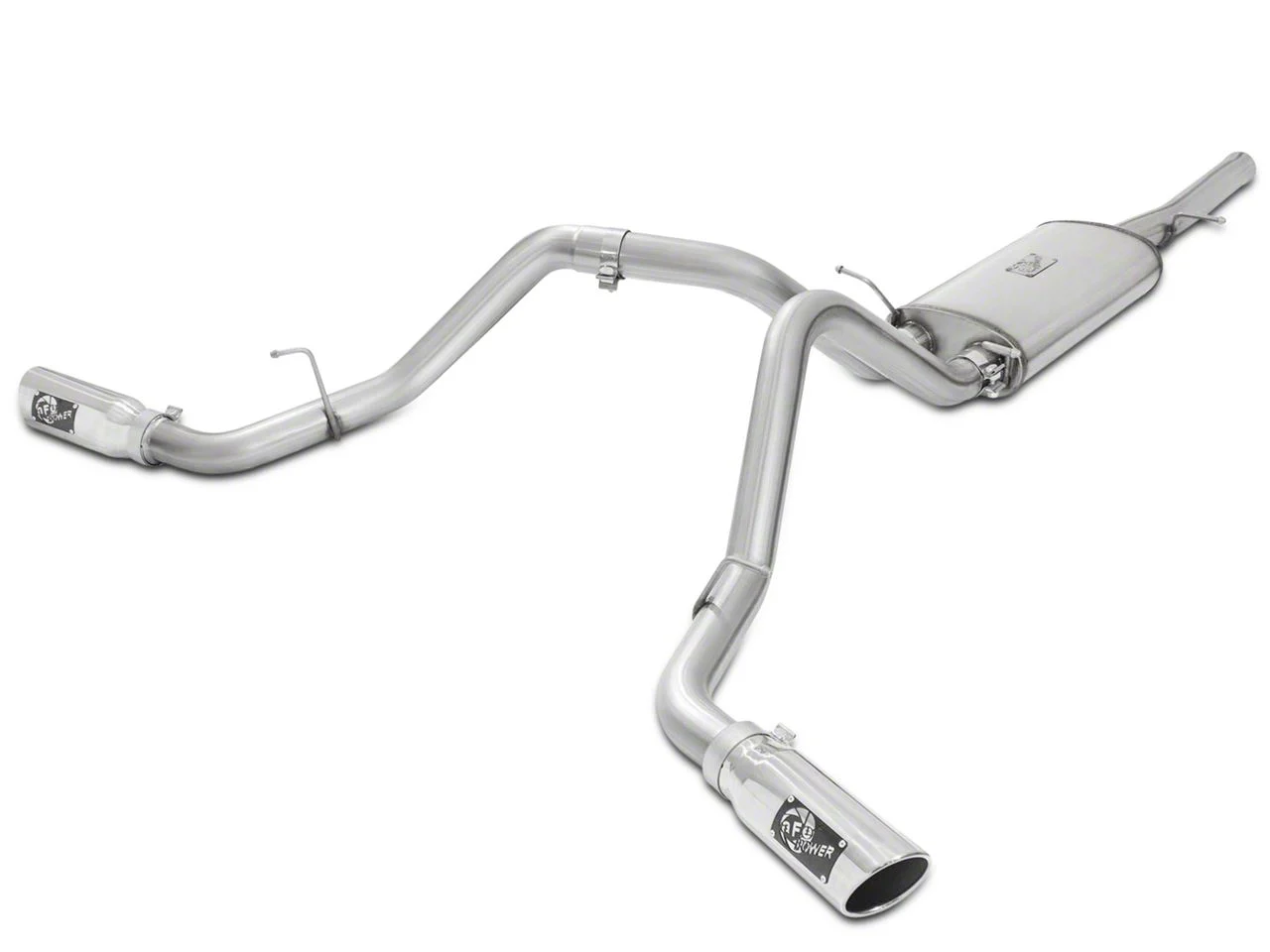 AFE MACH Force-XP 3-Inch Dual Exhaust System with Polished Tips; Side Exit (14-18 5.3L Silverado 1500)
