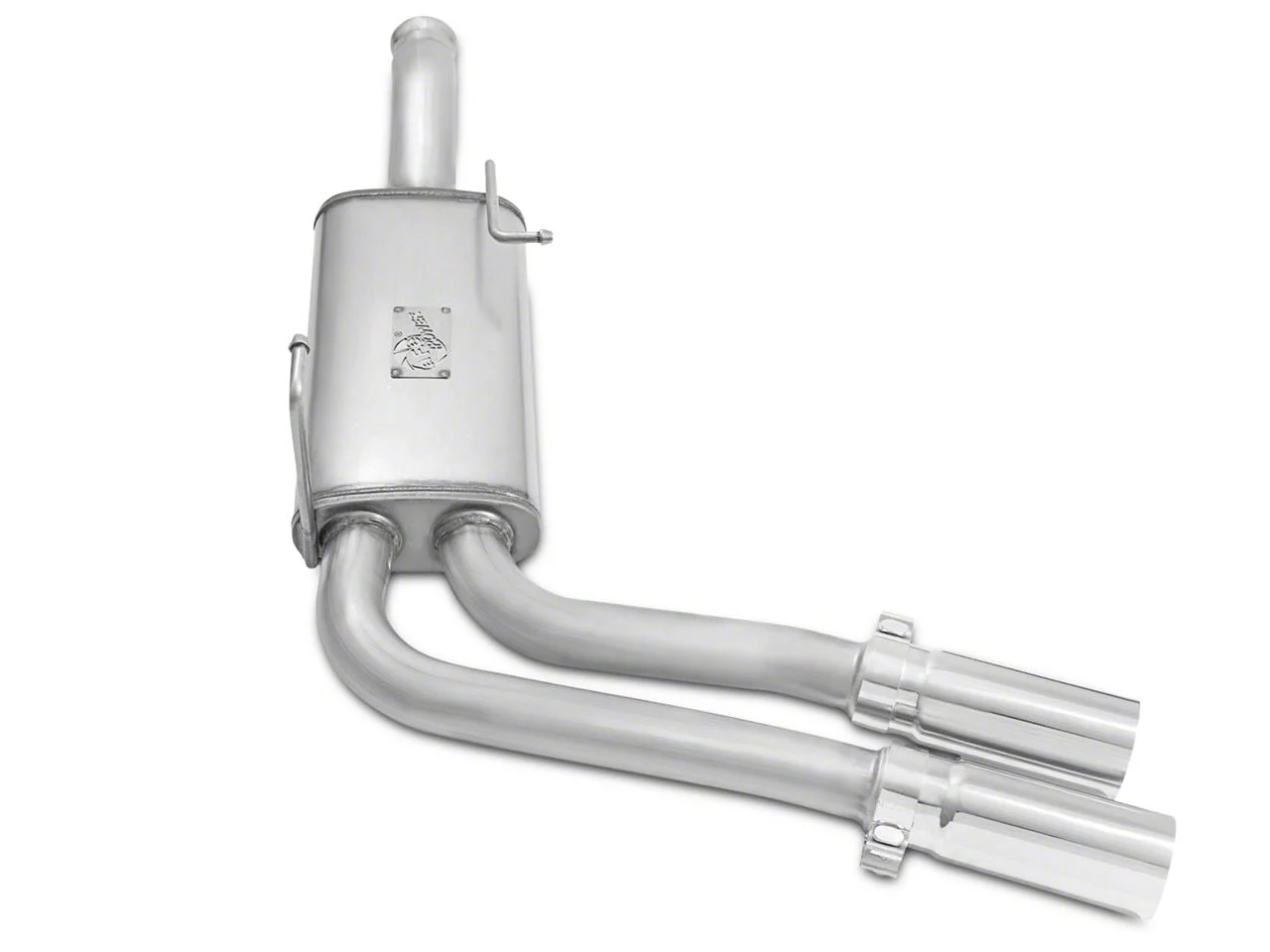 AFE Rebel Series 3 to 2.50-Inch Dual Exhaust System with Polished Tips; Middle Side Exit (14-18 4.3L Silverado 1500)