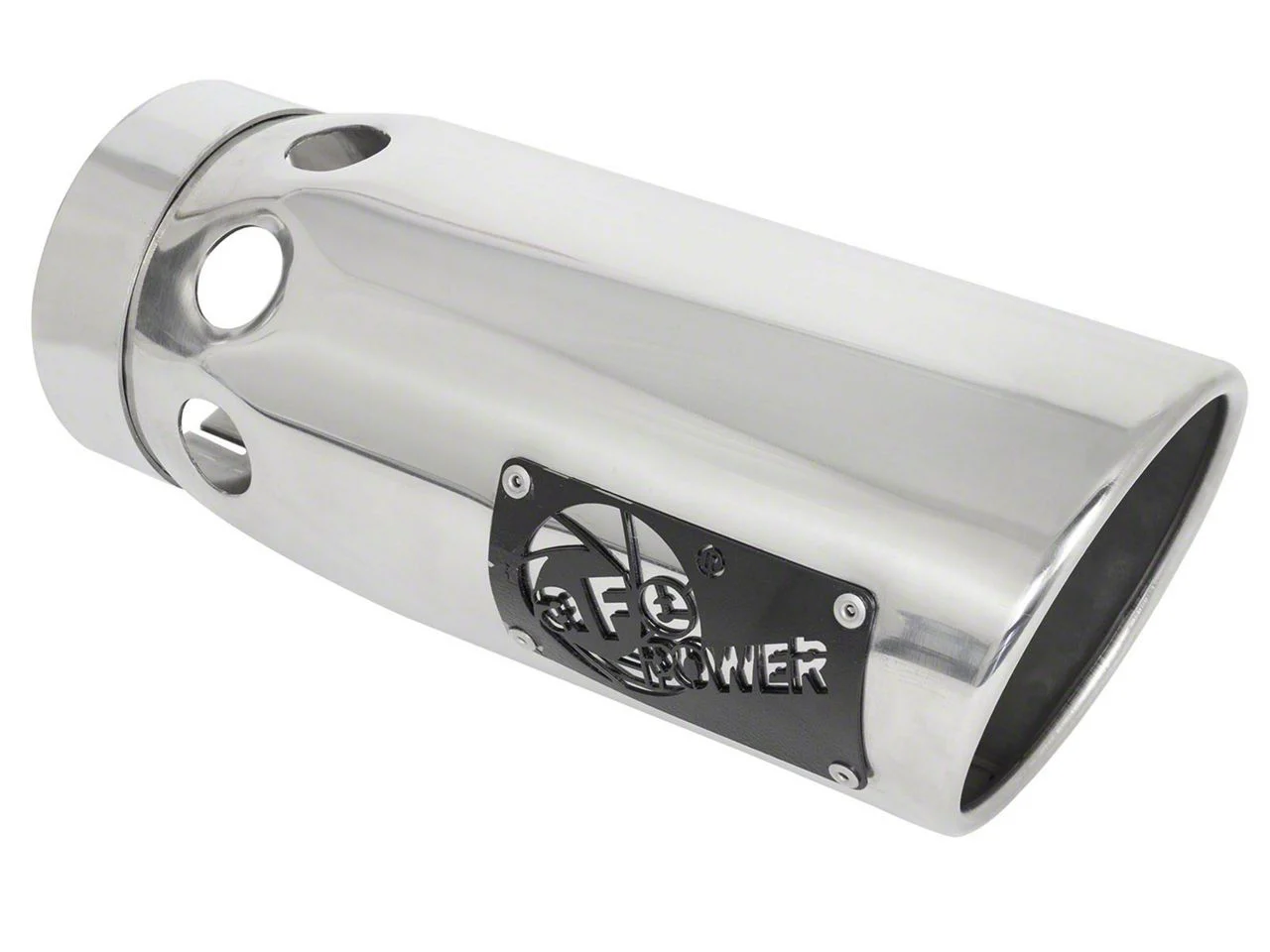 AFE MACH Force-XP 304 Stainless Steel Intercooled Exhaust Tip; 5-Inch; Polished (Fits 4-Inch Tailpipe)