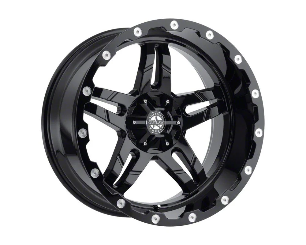 American Outlaw Wheels Revolver Gloss Black 6-Lug Wheel; 20x10; -18mm Offset (19-26 Sierra 1500)