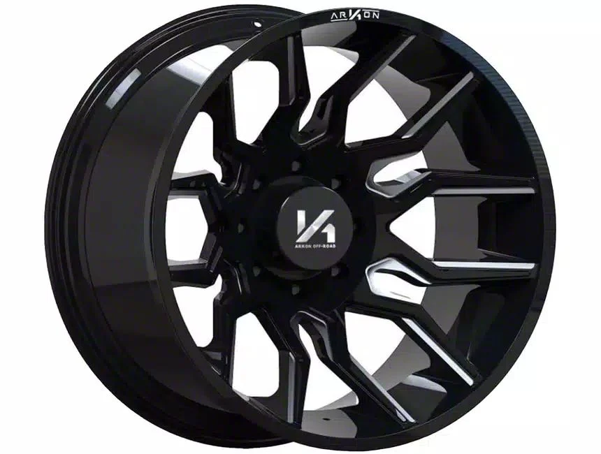 Arkon Off-Road Roosevelt Gloss Black Milled 5-Lug Wheel; 20x12; -51mm Offset (02-08 RAM 1500, Excluding Mega Cab)