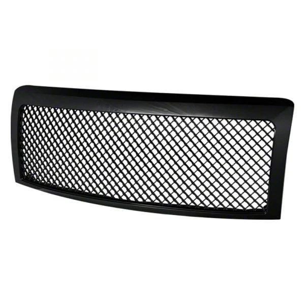 Mesh Style Upper Replacement Grille; Gloss Black (09-14 F-150, Excluding Raptor)