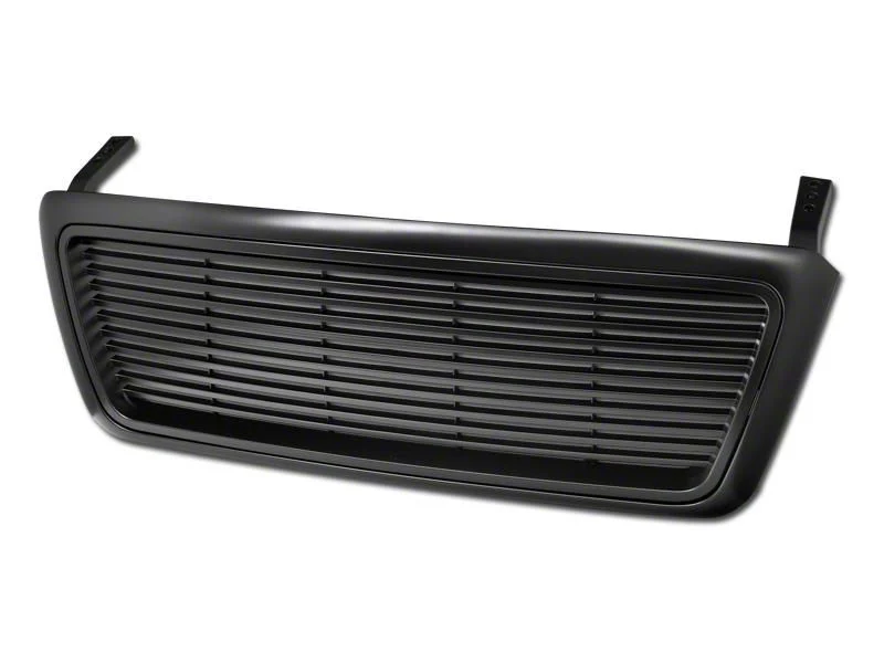 Horizontal Style Upper Replacement Grille; Matte Black (04-08 F-150)