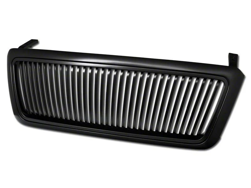 Vertical Style Upper Replacement Grille; Matte Black (04-08 F-150)