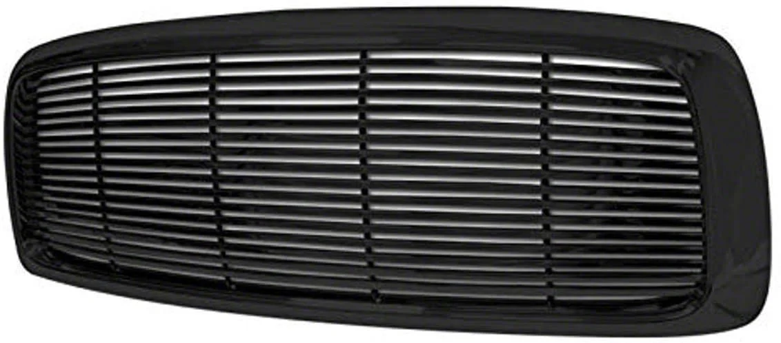 Horizontal Style Upper Replacement Grille; Black (02-05 RAM 1500)
