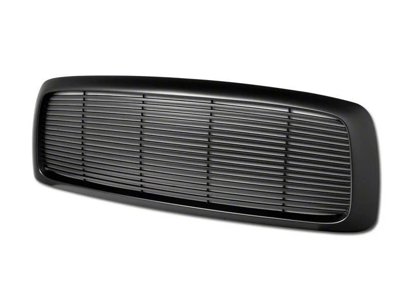 Horizontal Style Upper Replacement Grille; Matte Black (02-05 RAM 1500)