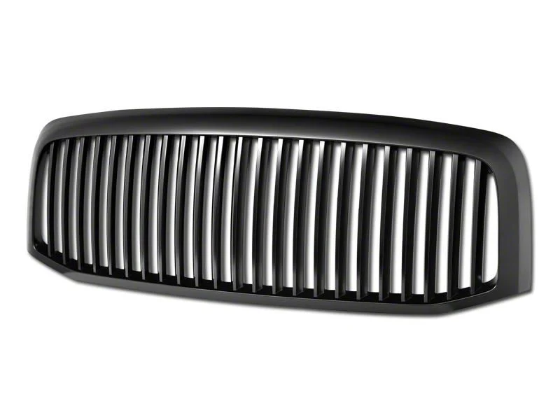 Vertical Style Upper Replacement Grille; Matte Black (06-08 RAM 1500)