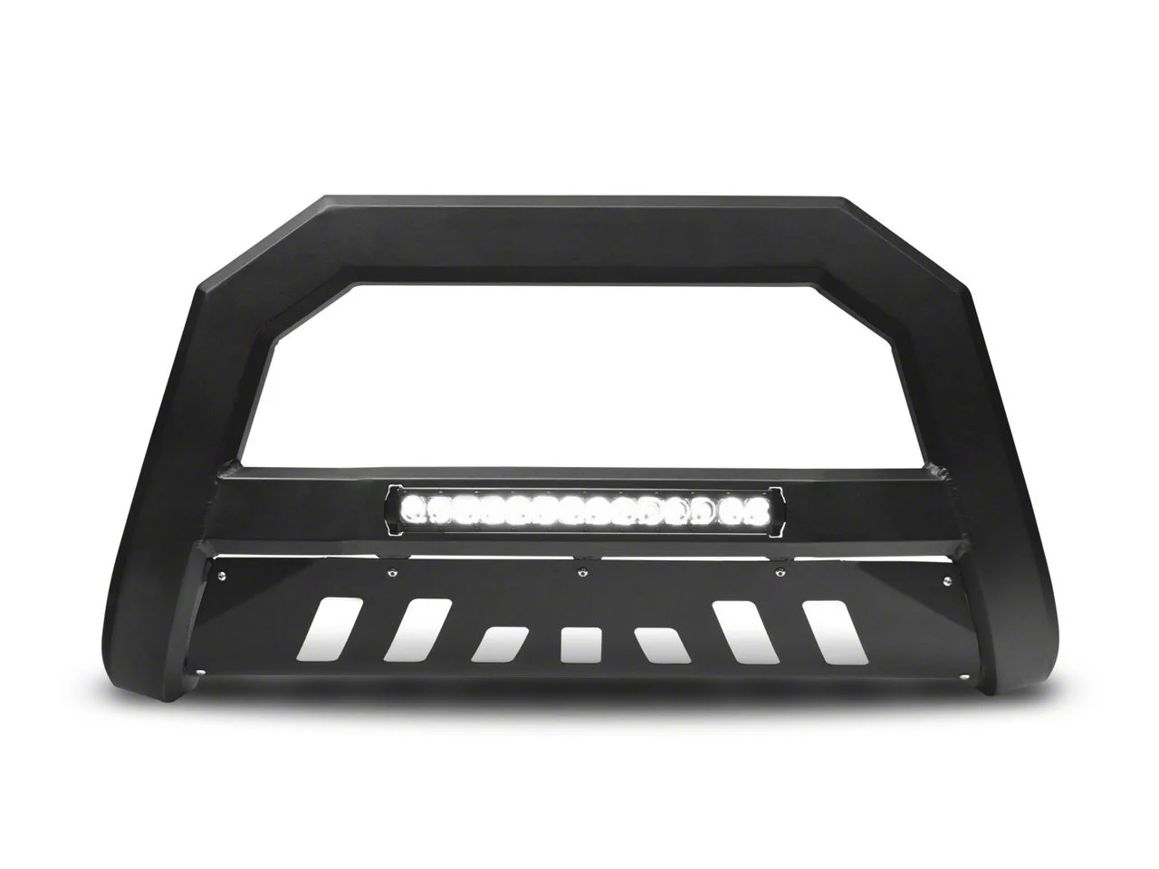 AR Series Bull Bar with Aluminum Skid Plate and LED Light Bar; Matte Black (03-09 RAM 2500)