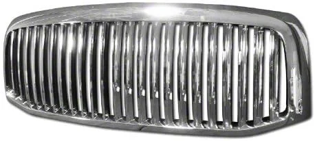 Vertical Style Upper Replacement Grille; Chrome (06-09 RAM 3500)