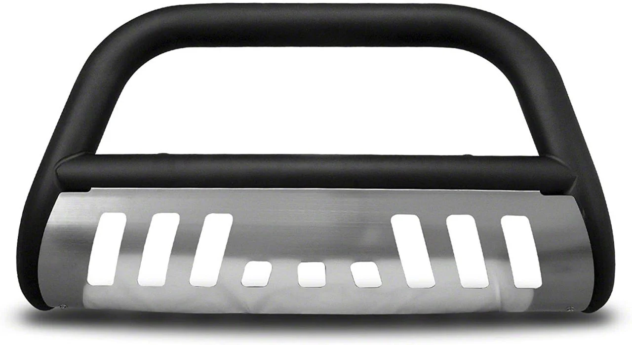 Classic Bull Bar with Aluminum Skid Plate; Matte Black (07-13 Silverado 1500)