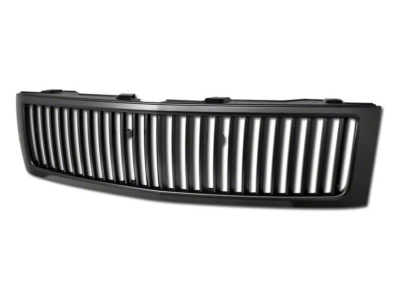 Vertical Style Upper Replacement Grille; Matte Black (07-13 Silverado 1500)