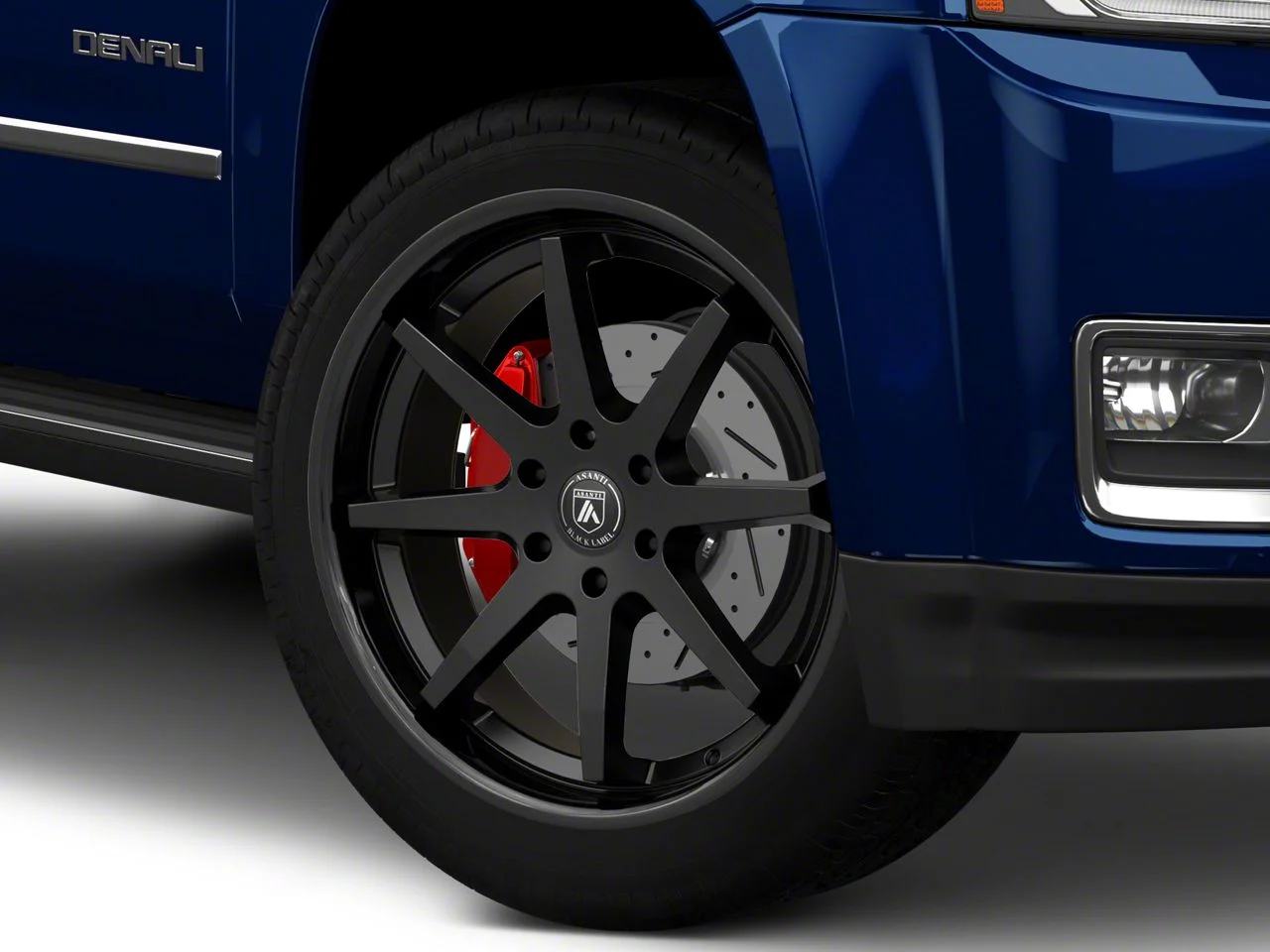 Asanti Kaiser Satin Black with Gloss Black Lip 6-Lug Wheel; 22x9.5; 30mm Offset (15-20 Yukon)