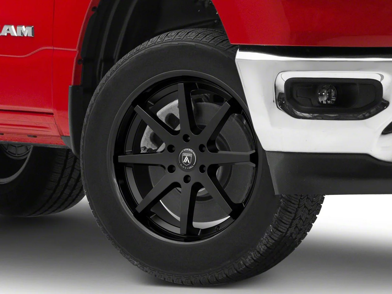 Asanti Kaiser Satin Black with Gloss Black Lip 6-Lug Wheel; 22x9.5; 30mm Offset (19-26 RAM 1500)