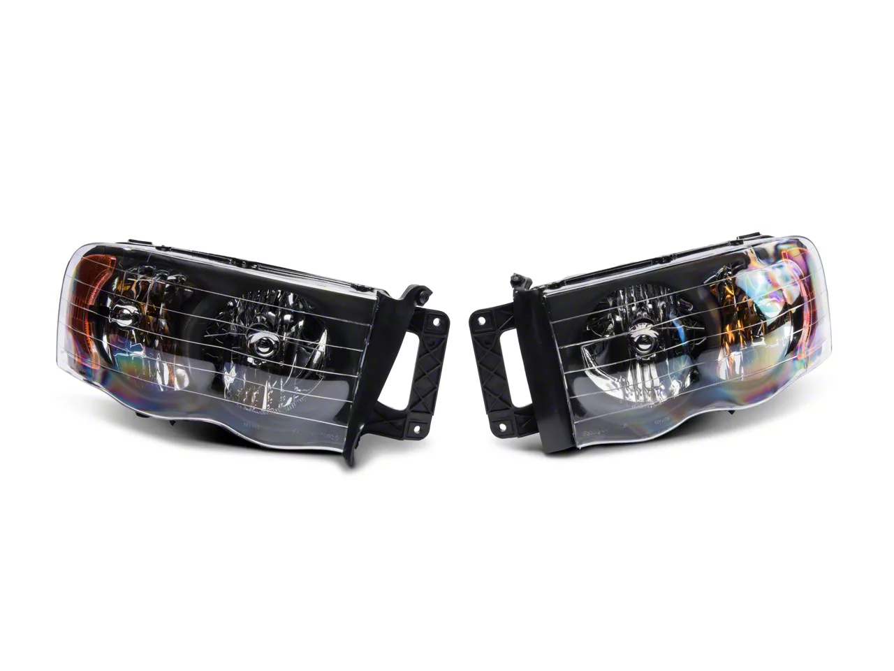Euro Crystal Headlights; Black Housing; Clear Lens (02-05 RAM 1500)
