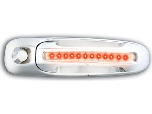 Front Chrome LED Door Handles; Red LED; Clear Lens (02-06 RAM 1500)