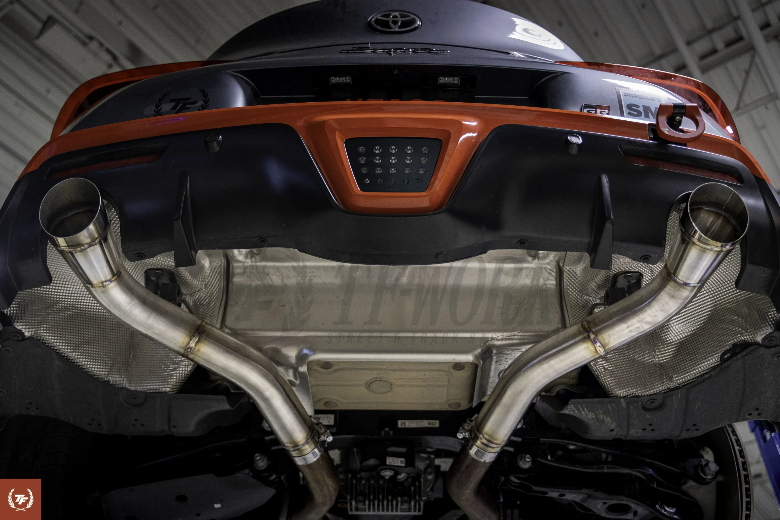 TF-Works A90 Toyota Supra Muffler Delete Axle Back Exhaust - Race