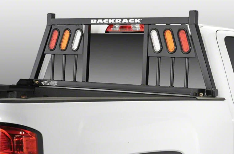 BackRack Three Light Headache Rack Frame with Standard No Drill Installation Kit and Standard Side Bed Rails (19-26 Silverado 1500)