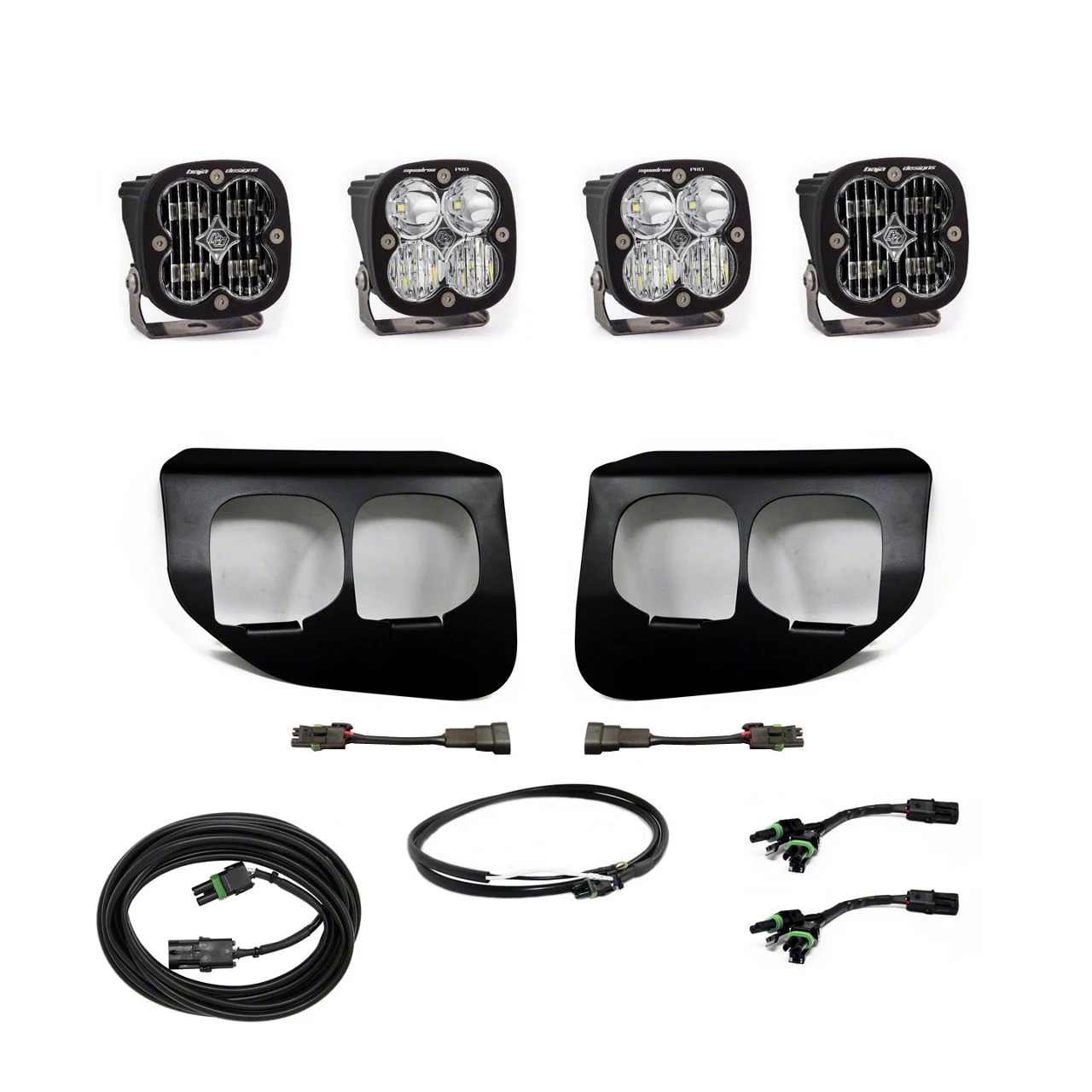 Baja Designs Squadron SAE/Pro Dual LED Fog Light Pocket Kit; Clear (20-22 F-350 Super Duty w/ Upfitter Switch)
