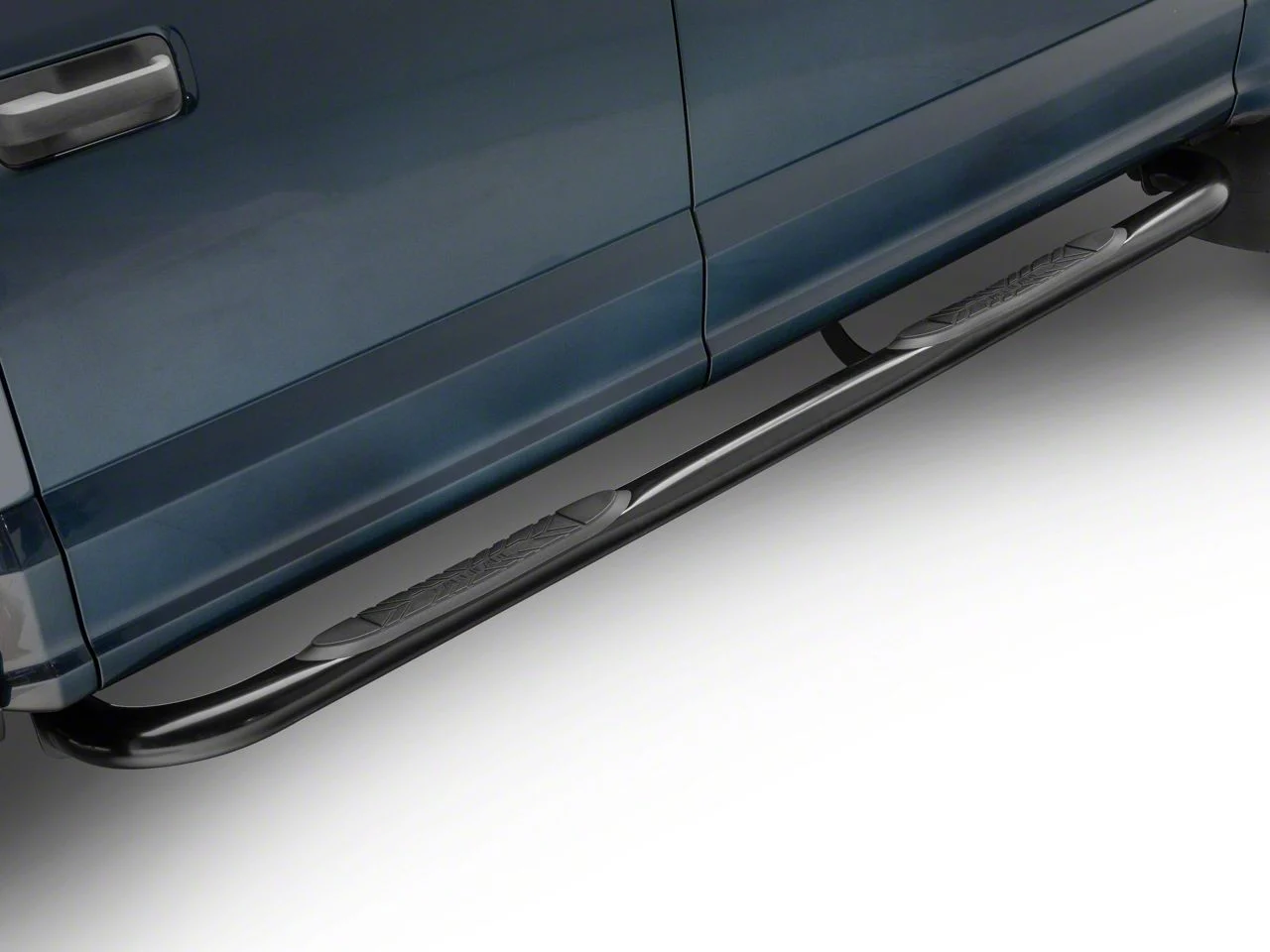 Barricade 3-Inch 90 Degree Bent End Side Step Bars; Black (17-26 F-350 Super Duty SuperCrew)