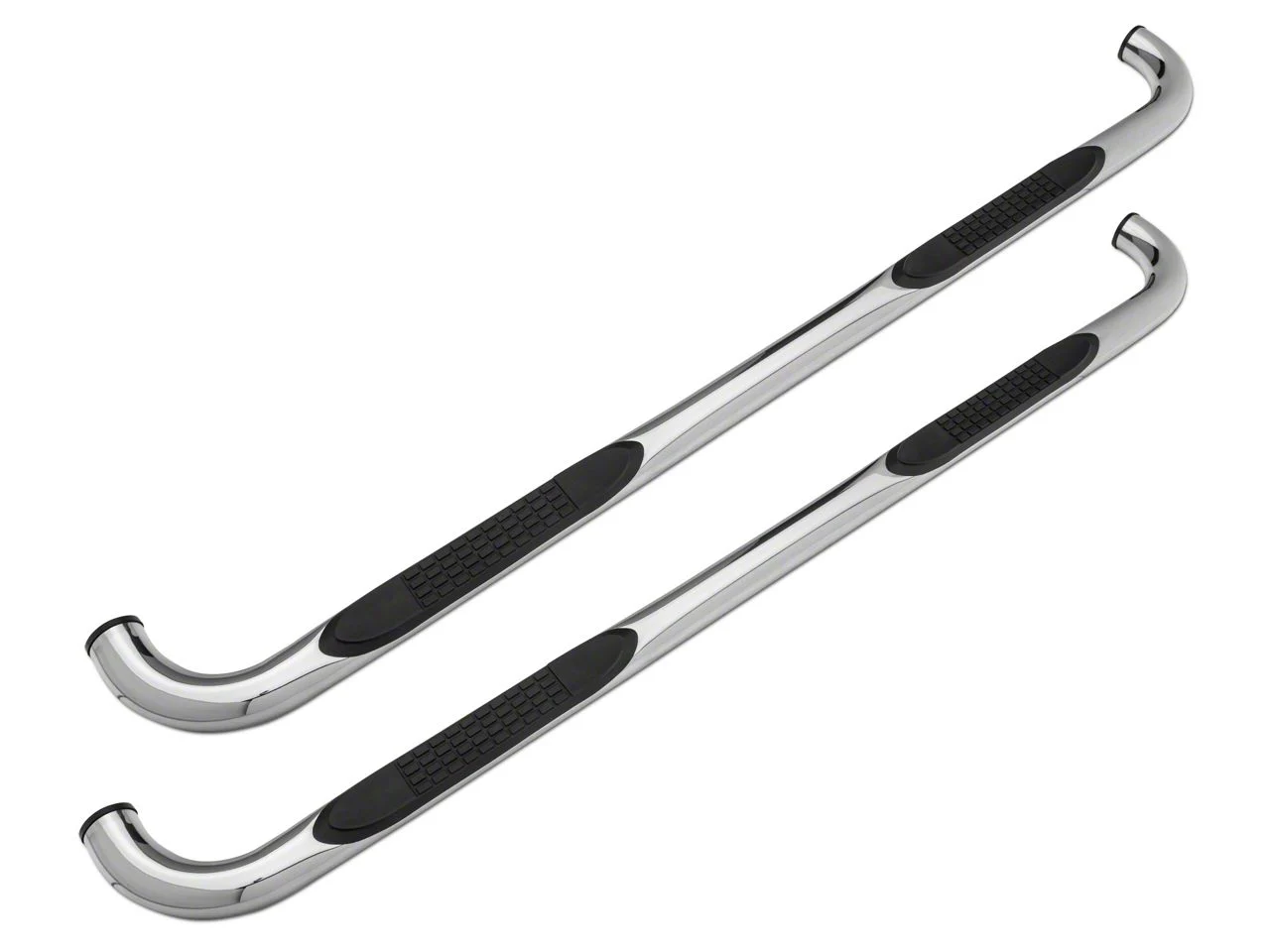 Barricade 3-Inch 90 Degree Bent End Side Step Bars; Stainless Steel (17-26 F-350 Super Duty SuperCrew)