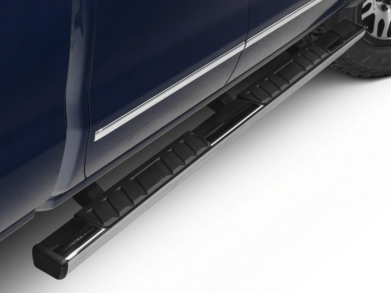 Barricade T4 Side Step Bars; Rocker Mount; Stainless Steel (14-18 Silverado 1500 Double Cab, Crew Cab)