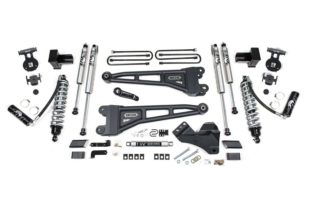 BDS 4-Inch Radius Arm Suspension Lift Kit with FOX 2.5 Performance Elite Coil-Overs and 2.0 Performance Shocks (20-22 4WD 6.7L PowerStroke F-250 Super Duty)