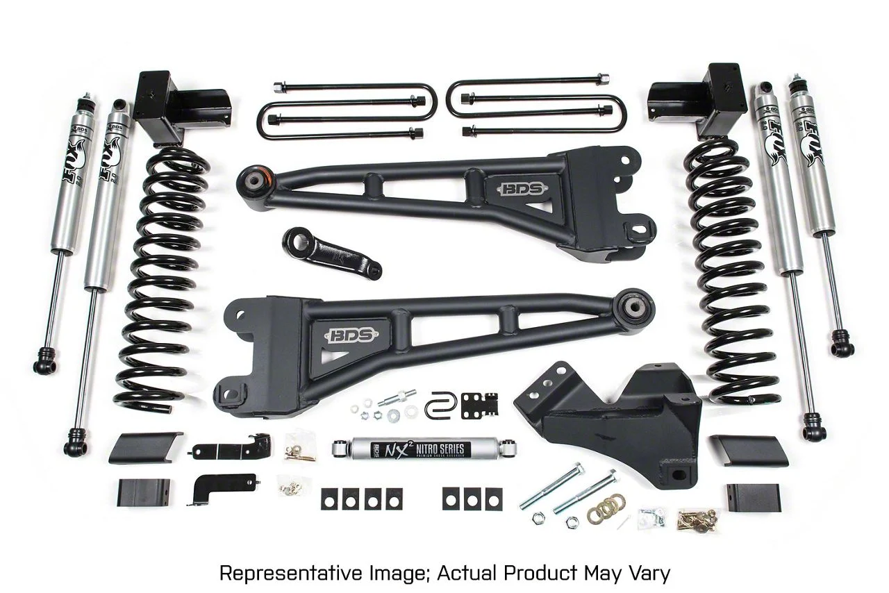 BDS 4-Inch Radius Arm Suspension Lift Kit with NX2 Nitro Shocks (20-22 4WD 6.7L PowerStroke F-250 Super Duty)