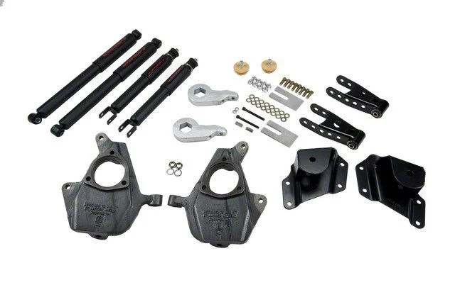 Belltech Lowering Kit with Nitro Drop II Shocks; 3 to 4-Inch Front / 4-Inch Rear (05-06 2WD Sierra 1500 Regular Cab w/ Front Torsion Bar Suspension)