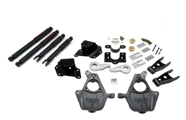 Belltech Lowering Kit with Nitro Drop II Shocks; 3 to 4-Inch Front / 4-Inch Rear (05-06 2WD Sierra 1500 Extended Cab w/ Front Torsion Bar Suspension)