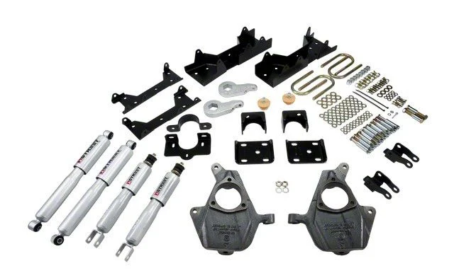 Belltech Lowering Kit with Street Performance Shocks; 3 to 4-Inch Front / 6-Inch Rear (05-06 2WD Sierra 1500 Extended Cab)
