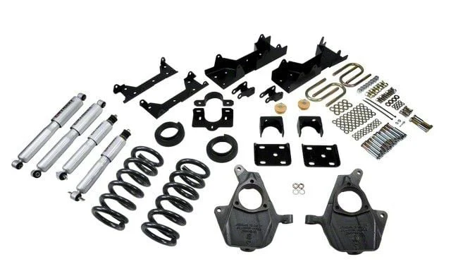 Belltech Lowering Kit with Street Performance Shocks; 4 to 5-Inch Front / 6-Inch Rear (01-06 2WD Sierra 1500 Extended Cab)