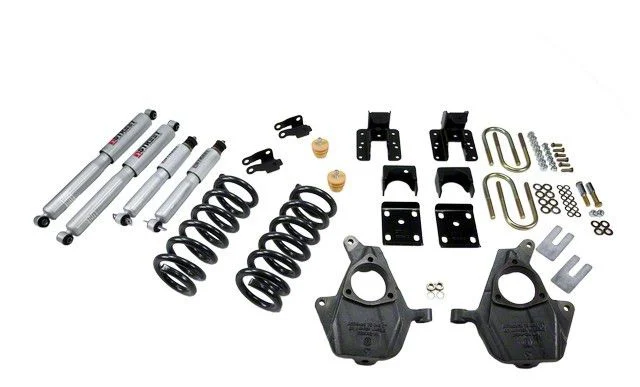 Belltech Lowering Kit with Street Performance Shocks; 3-Inch Front / 4 to 5-Inch Rear (04-06 2WD Sierra 1500 Crew Cab)