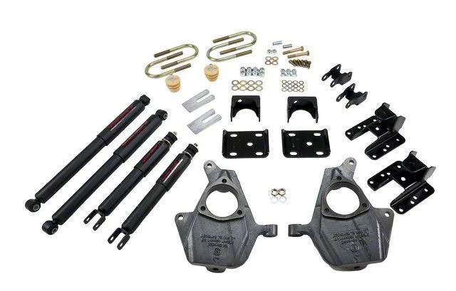 Belltech Lowering Kit with Nitro Drop II Shocks; 2-Inch Front / 4 to 5-Inch Rear (04-06 2WD Sierra 1500 Denali Crew Cab w/ Front Torsion Bar Suspension)