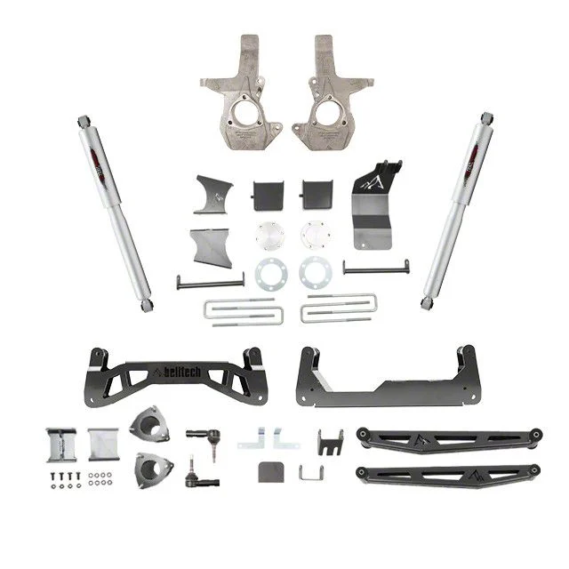 Belltech 7-Inch Suspension Lift Kit with Rear Trail Performance Shocks (07-16 Silverado 1500 Extended/Double Cab, Crew Cab w/ Cast Steel Control Arms)