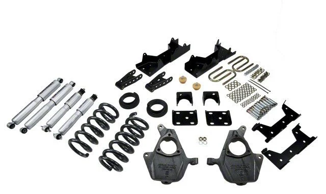 Belltech Lowering Kit with Street Performance Shocks; 4 to 5-Inch Front / 6 to 7-Inch Rear (01-06 2WD Silverado 1500 Regular Cab)